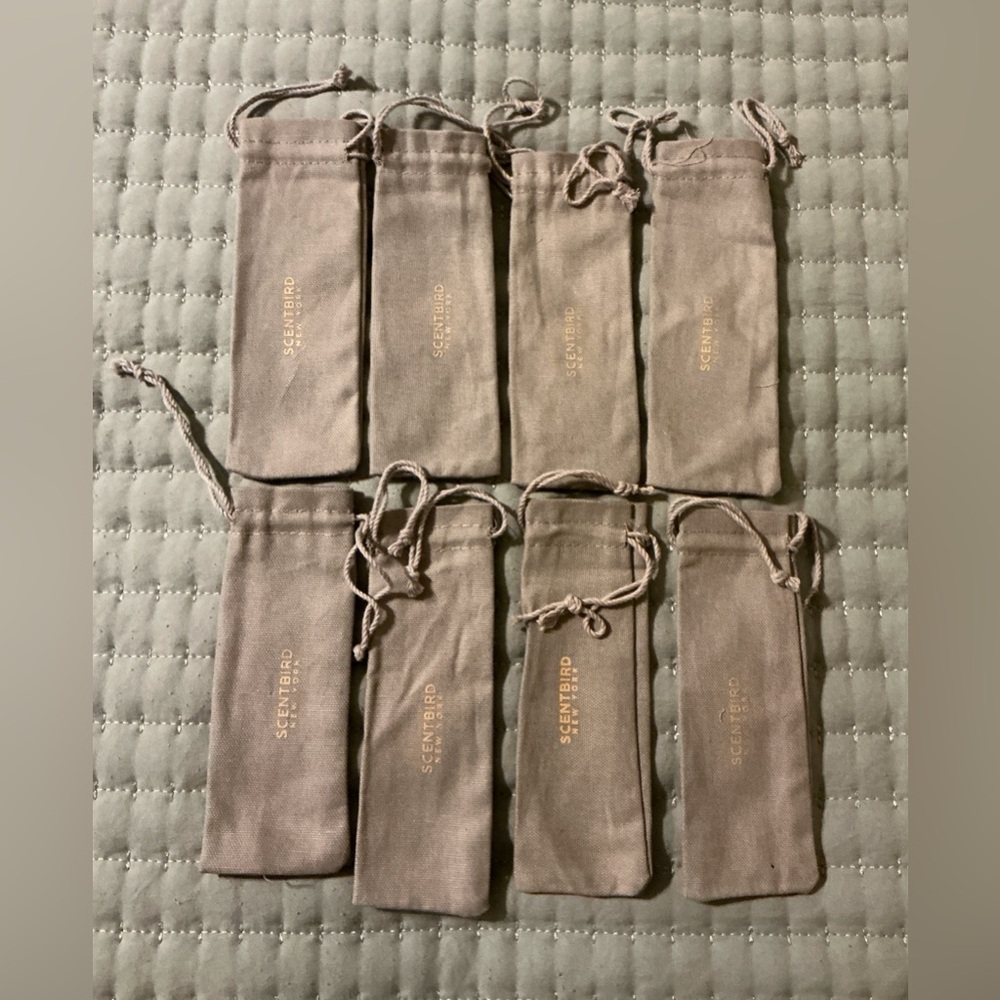 Set of 10 Gray Drawstring Pouches/Scentbird Pouches
